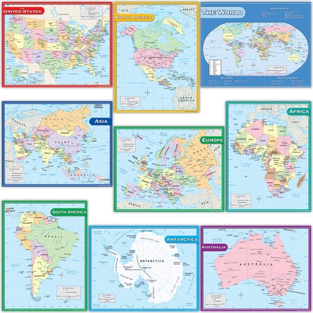 Teacher Created Resources Map Charts Set, Set of 9 TCR9689